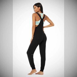 Alo Yoga Black Harem Jumpsuit Overalls Size S  Jogger Adjustable Strap